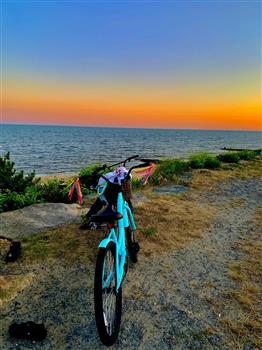 Ride Your Bike to Enjoy the Beach and Sunset